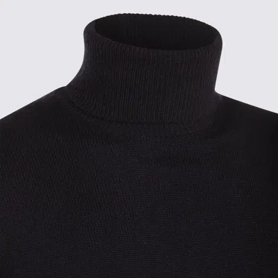 Malo Ribbed Turtleneck Sweater Long Sleeves In Black