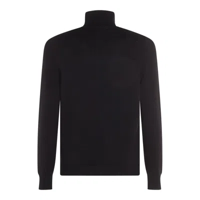 Malo Ribbed Turtleneck Sweater Long Sleeves In Black