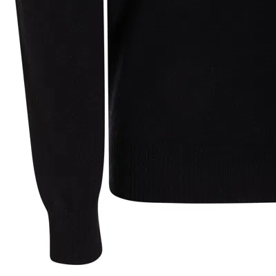 Malo Ribbed Turtleneck Sweater Long Sleeves In Black