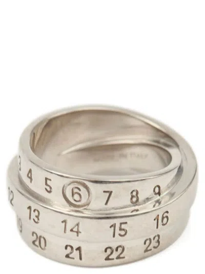 Mm6 Maison Margiela Triple Band Ring Featuring Engraved Numbers