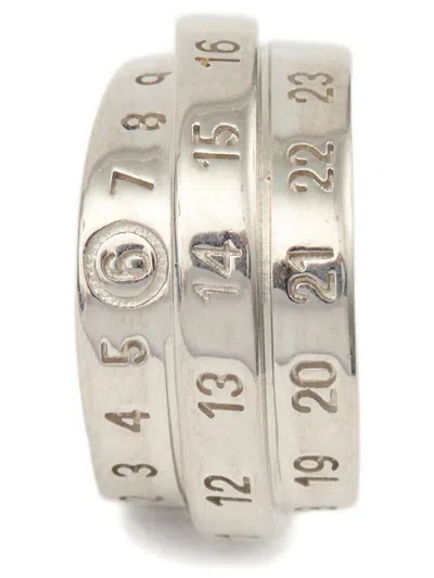 Mm6 Maison Margiela Triple Band Ring Featuring Engraved Numbers