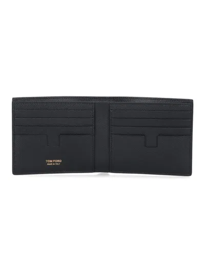 Tom Ford Bi-fold Logo Wallet In Black