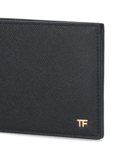 Tom Ford Bi-fold Logo Wallet In Black