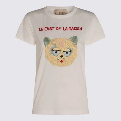 Valentino Silk T-shirt With Short Sleeves And Graphic Print In Pink