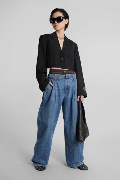 Alexander Wang Jeans Dalla Gamba Ampia In Denim Donna In Blue