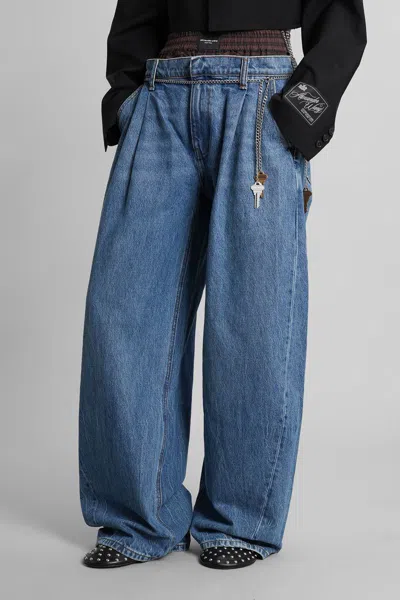 Alexander Wang Jeans Dalla Gamba Ampia In Denim Donna In Blue