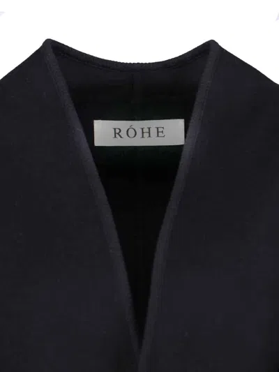 Rohe Black Wool Coat With Shawl Collar In Black