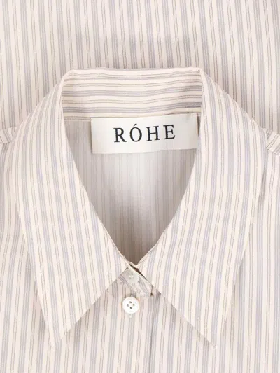 Rohe Róhe Classic Button-up Silk Shirt With Vertical Stripes In White