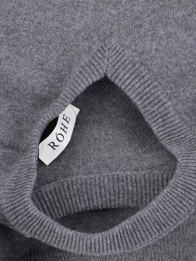 Rohe Róhe Asymmetrical Grey Wool And Cashmere Sweater In Gray