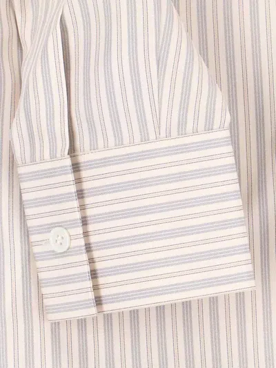 Rohe Róhe Classic Button-up Silk Shirt With Vertical Stripes In White
