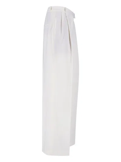 Rohe Wool Blend Straight Pants In White