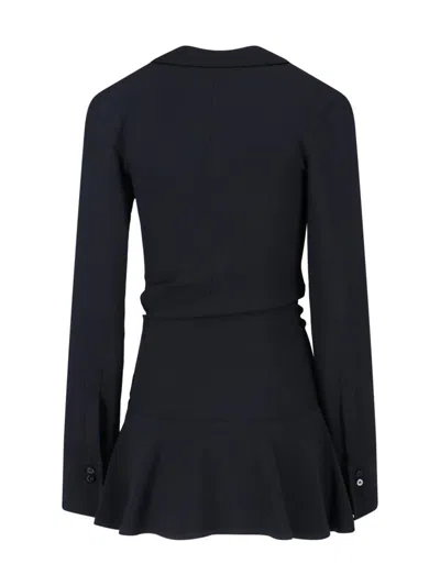 Attico Mini Dress With Deep V-neck In Black