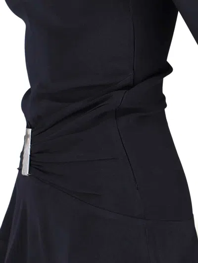 Attico Mini Dress With Deep V-neck In Black