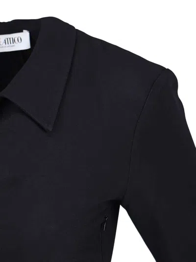 Attico Mini Dress With Deep V-neck In Black