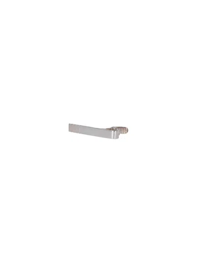 Thom Browne Metallic Finish Tie With Modern Design In Metallic