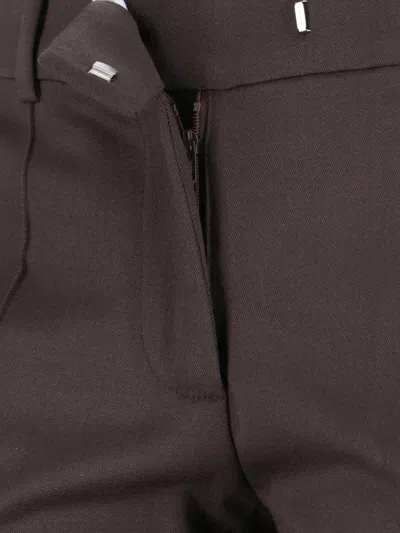 Attico Virgin Wool Bootcut Pants In Brown