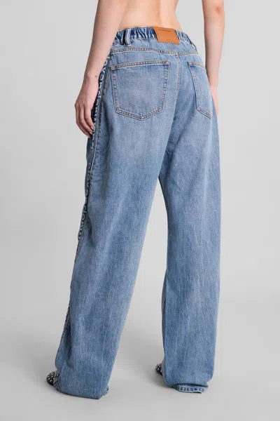 Alexander Wang Split Hem Wide Leg In Blue