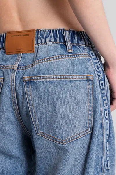 Alexander Wang Split Hem Wide Leg In Blue