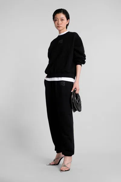 Alexander Wang Essential Logo Cotton Jersey Sweatshirt In Black