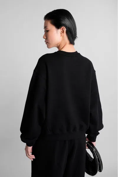 Alexander Wang Essential Logo Cotton Jersey Sweatshirt In Black