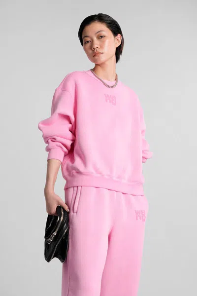 Alexander Wang Puff Print Sweatshirt In Brushed Terry In Pink
