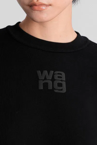 Alexander Wang Essential Logo Cotton Jersey Sweatshirt In Black