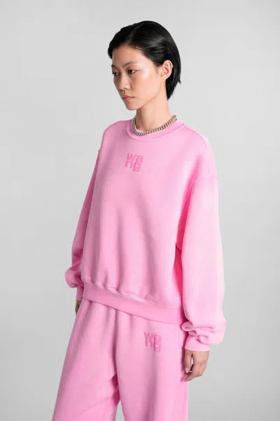 Alexander Wang Puff Print Sweatshirt In Brushed Terry In Pink
