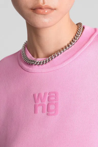 Alexander Wang Puff Print Sweatshirt In Brushed Terry In Pink