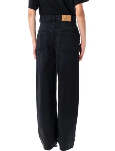 Isabel Marant Vetan High-rise Wide-leg Jeans In Black