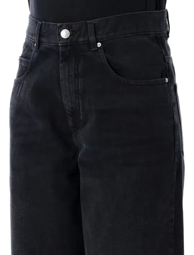 Isabel Marant Vetan High-rise Wide-leg Jeans In Black