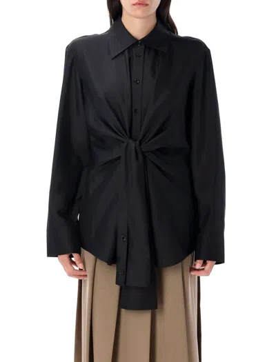 Rohe Knotted Silk Shirt In Black
