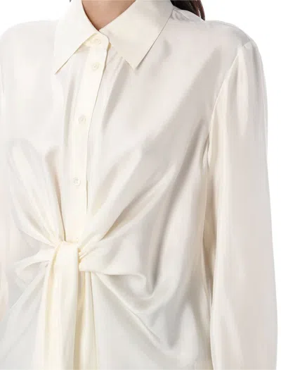 Rohe Róhe Silk Knotted Shirt In White