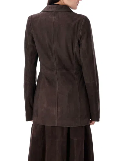 Rohe Suede Single-breasted Blazer In Brown
