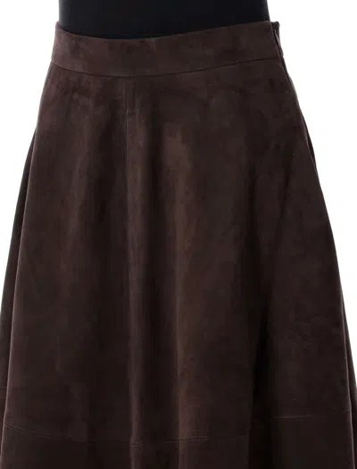 Rohe Róhe Suede Midi Skirt
