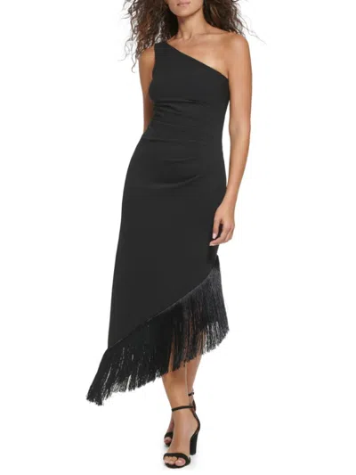 Vince Camuto Women's One-shoulder Scuba Crepe Midi-dress