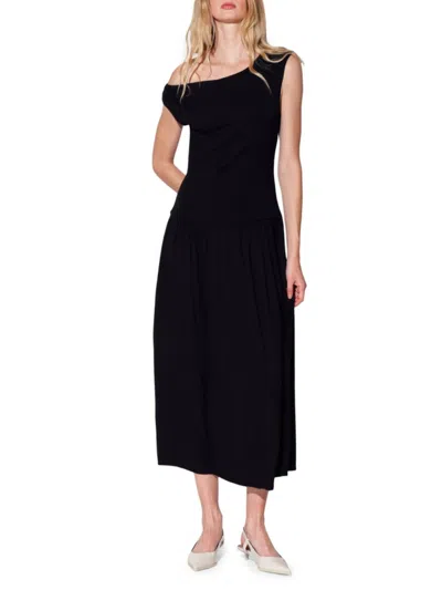Walter Baker Women's Saddle Knit One-shoulder Midi-dress
