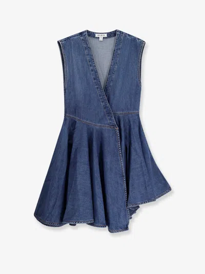 Alaïa Deep Stone Denim Wrap Dress Clothing