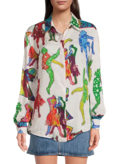 Stella Mccartney Women's Printed Silk Button-front Shirt