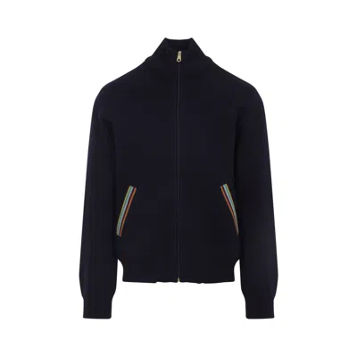 Paul Smith Zip-up Jacket With Colorful Striped Accents