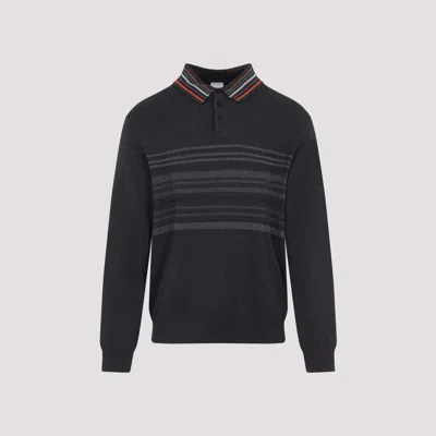 Paul Smith Striped-motif Polo Sweater In Black