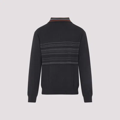 Paul Smith Striped-motif Polo Sweater In Black