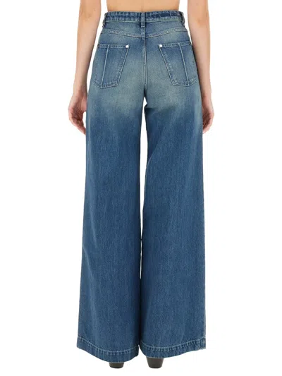 Peter Do Ripped Wide Jeans In Blue
