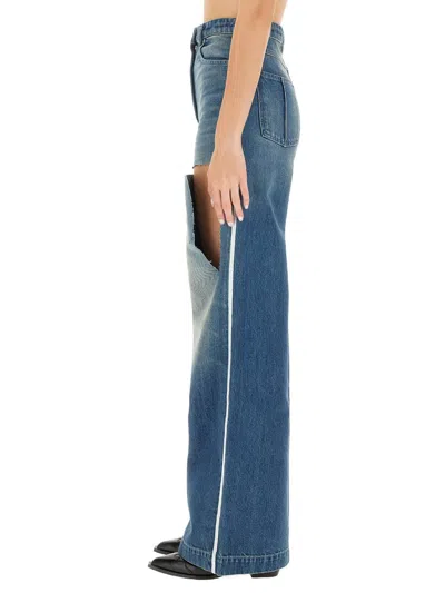 Peter Do Ripped Wide Jeans In Blue
