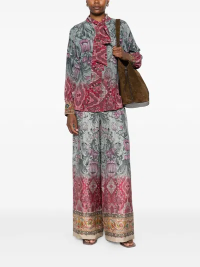 Pierre-louis Mascia Pierre Louis Mascia Printed Silk Shirt In Multi