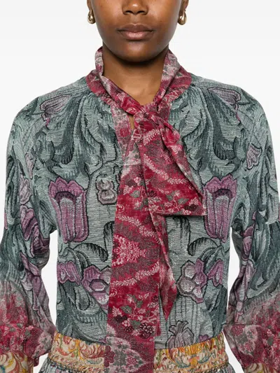 Pierre-louis Mascia Pierre Louis Mascia Printed Silk Shirt In Multi