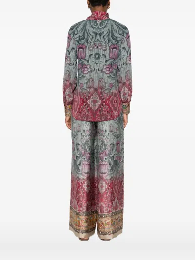 Pierre-louis Mascia Pierre Louis Mascia Printed Silk Shirt In Multi