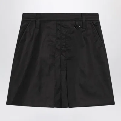 Prada Black Mini Skirt In Re-nylon Women In Blue