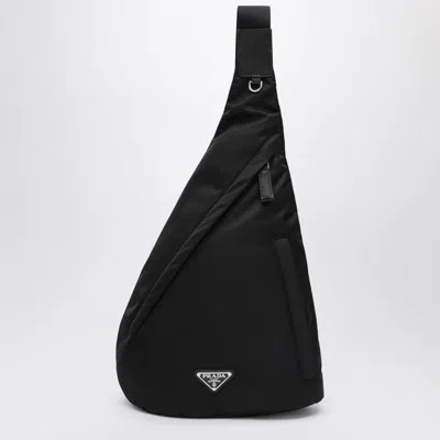 Prada Backpack In Re-nylon And Black Leather