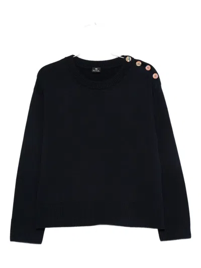 Ps By Paul Smith Ps Paul Smith Blue Polyester Wool Sweater