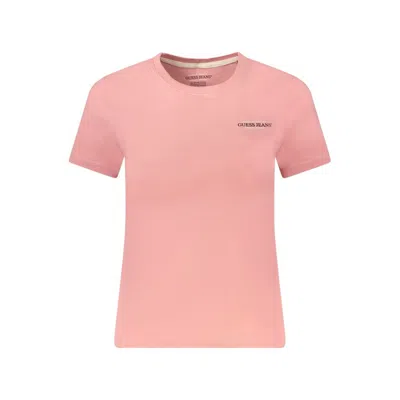 Guess Jeans Pink Cotton Tops & T-shirt In Pink